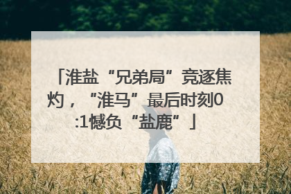 淮盐“兄弟局”竞逐焦灼，“淮马”最后时刻0:1憾负“盐鹿”