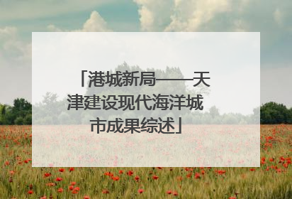 港城新局——天津建设现代海洋城市成果综述