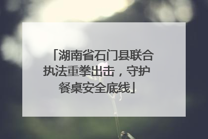 湖南省石门县联合执法重拳出击，守护餐桌安全底线