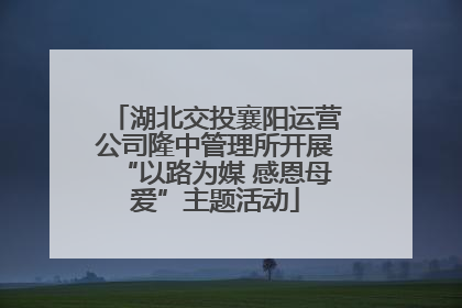 湖北交投襄阳运营公司隆中管理所开展“以路为媒 感恩母爱”主题活动