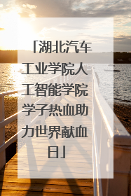 湖北汽车工业学院人工智能学院学子热血助力世界献血日