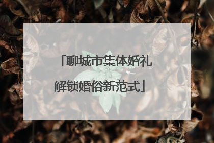 聊城市集体婚礼解锁婚俗新范式