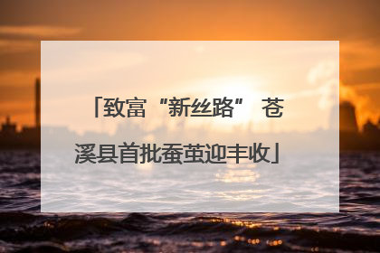 致富“新丝路” 苍溪县首批蚕茧迎丰收