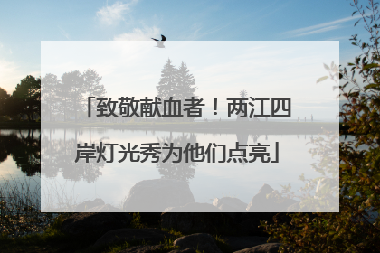 致敬献血者！两江四岸灯光秀为他们点亮