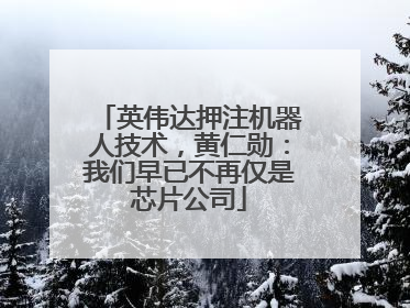 英伟达押注机器人技术，黄仁勋：我们早已不再仅是芯片公司