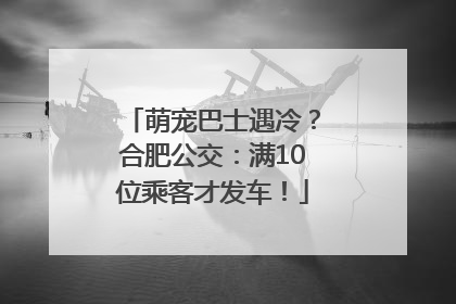 萌宠巴士遇冷？合肥公交：满10位乘客才发车！