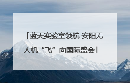 蓝天实验室领航 安阳无人机“飞”向国际盛会