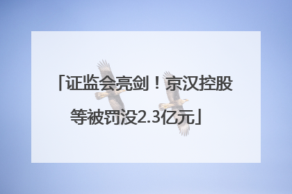 证监会亮剑！京汉控股等被罚没2.3亿元
