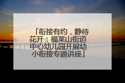 衔接有约，静待花开：福莱山街道中心幼儿园开展幼小衔接专题讲座