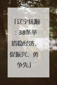 辽宁抚顺：38条举措稳经济、促振兴、勇争先