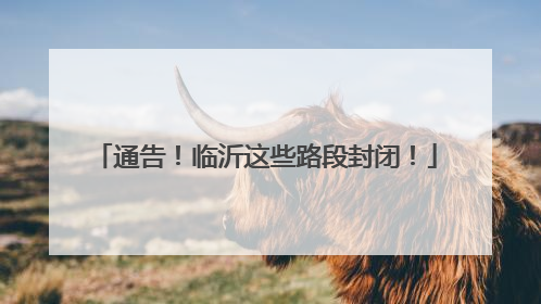 通告！临沂这些路段封闭！