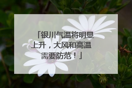 银川气温将明显上升，大风和高温需要防范！
