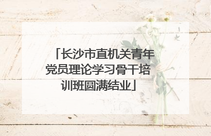 长沙市直机关青年党员理论学习骨干培训班圆满结业