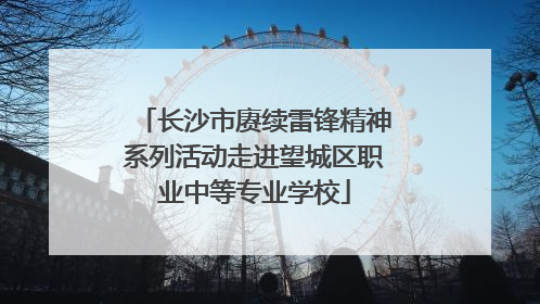 长沙市赓续雷锋精神系列活动走进望城区职业中等专业学校