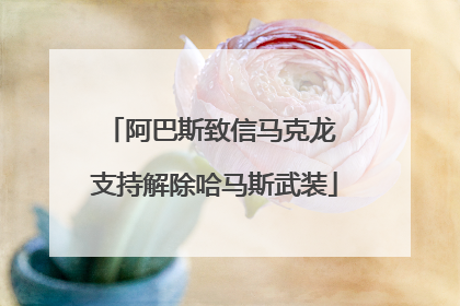 阿巴斯致信马克龙 支持解除哈马斯武装