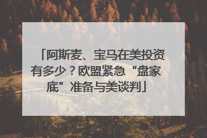 阿斯麦、宝马在美投资有多少？欧盟紧急“盘家底”准备与美谈判