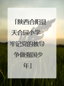 陕西合阳县天合园小学：牢记党的教导 争做强国少年