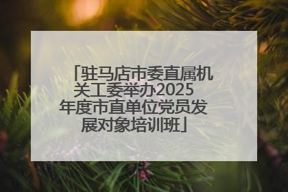 驻马店市委直属机关工委举办2025年度市直单位党员发展对象培训班