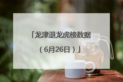 龙津退龙虎榜数据（6月26日）