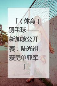 （体育）羽毛球——新加坡公开赛：陆光祖获男单亚军