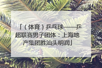 （体育）乒乓球——乒超联赛男子团体：上海地产集团胜汕头明润