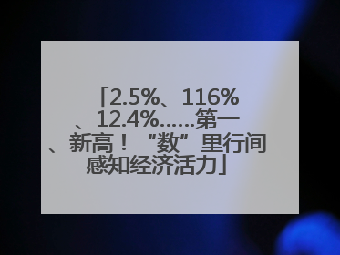 2.5%、116%、12.4%……第一、新高！“数”里行间感知经济活力
