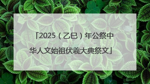 2025（乙巳）年公祭中华人文始祖伏羲大典祭文