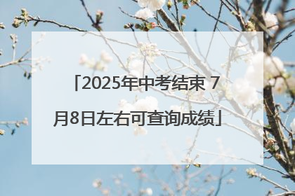 2025年中考结束 7月8日左右可查询成绩