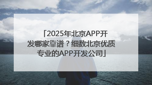 2025年北京APP开发哪家靠谱？细数北京优质专业的APP开发公司