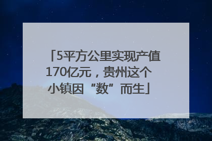 5平方公里实现产值170亿元，贵州这个小镇因“数”而生